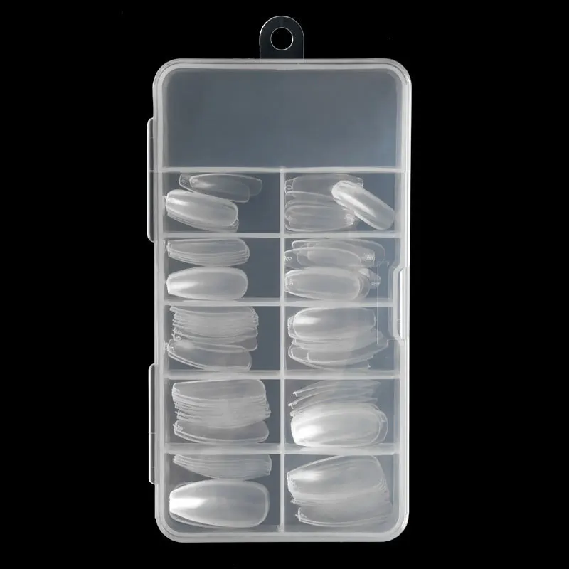 100 шт./кор. длинные полного покрытия балерина накладные ногти натуральный