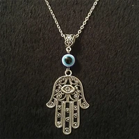 hamsa hand necklace 18 inch hand of fatima spiritual yoga buddha evil eye pendant witch jewelry women gift necklaces jewelry
