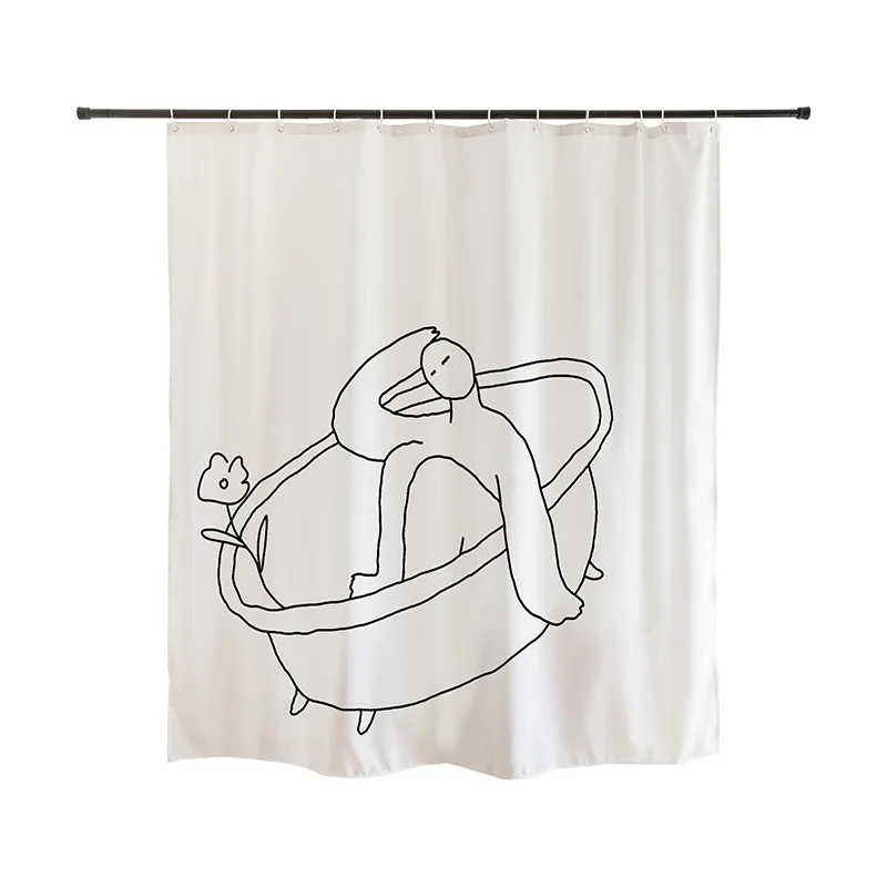 

Modern Waterproof Shower Curtain Pvc Simple White Bathroom Shower Curtain Decor Luxury Tenda Doccia Bathroom Products DFYL