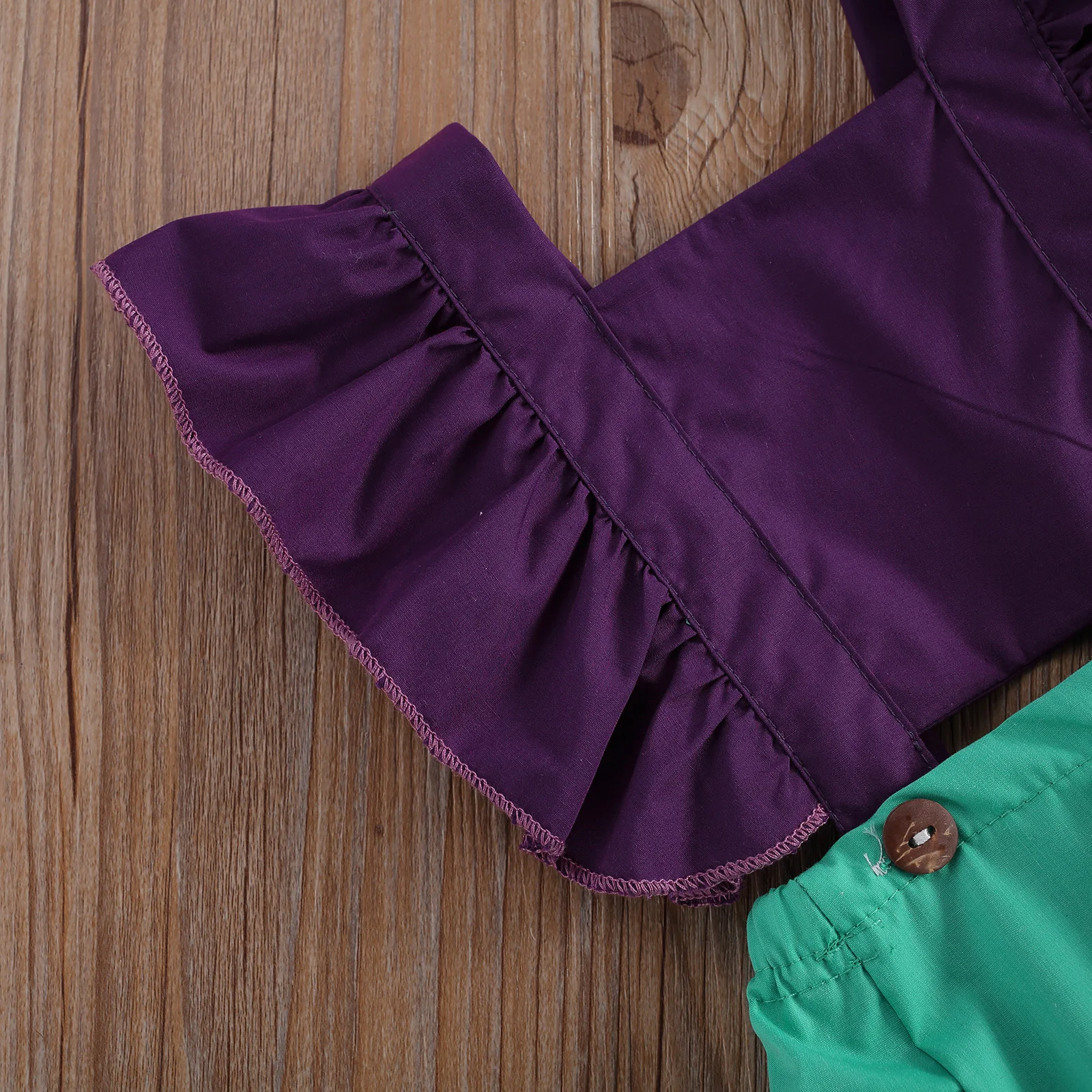 

2021 0-24M Infant Baby Girl Clothing Patchwork Color Ruffled Romper+ Bowknot Headband Suit Cute 2pcs for Toddler Girls