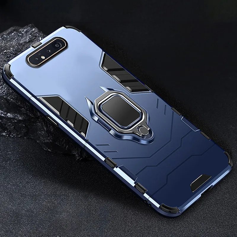 Blue Противоударный чехол из ТПУ+ поликарбоната для samsung A80 A50, защитный чехол с магнитным кольцом для samsung Galaxy A80 A 80 A50 A 50, чехол с полной защитой - Цвет: Blue
