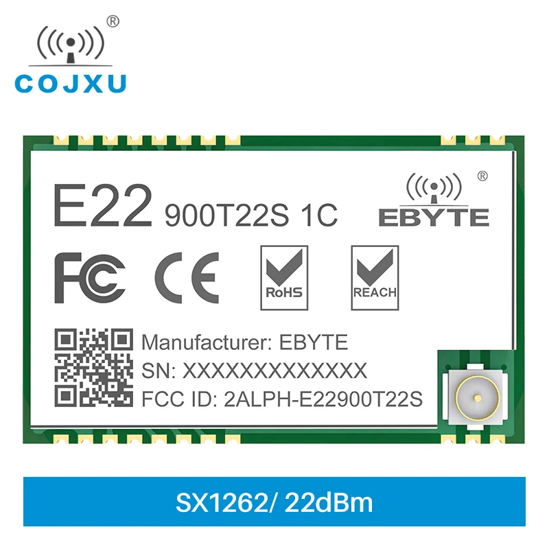 

SX1262 LoRa RF IoT Module 868MHz 915Hz 22dBm UART Interface Long Range Transmitter and Receiver cojxu E22-900T22S1C