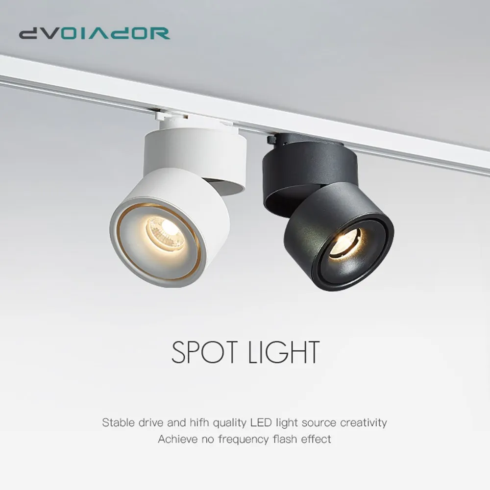 

Track Rail Lamp Ceiling Led Track Light Foldable Angle Adjustable Lighting COB Track 2 phase For Restaurant Living Room Shop