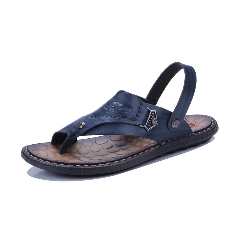 Роскошные летние мужские шлепанцы в Корейском стиле Вьетнамки с открытым носком