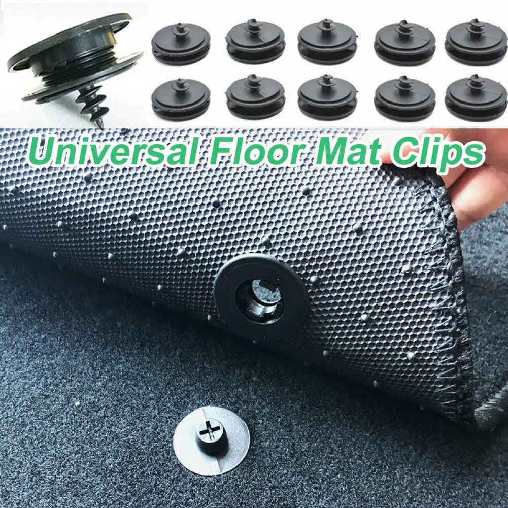 

Useful Carpet Clip Convenient Black Car Floor Mat Clamp Car Mat Clip Car Mat Clamp 10Pcs