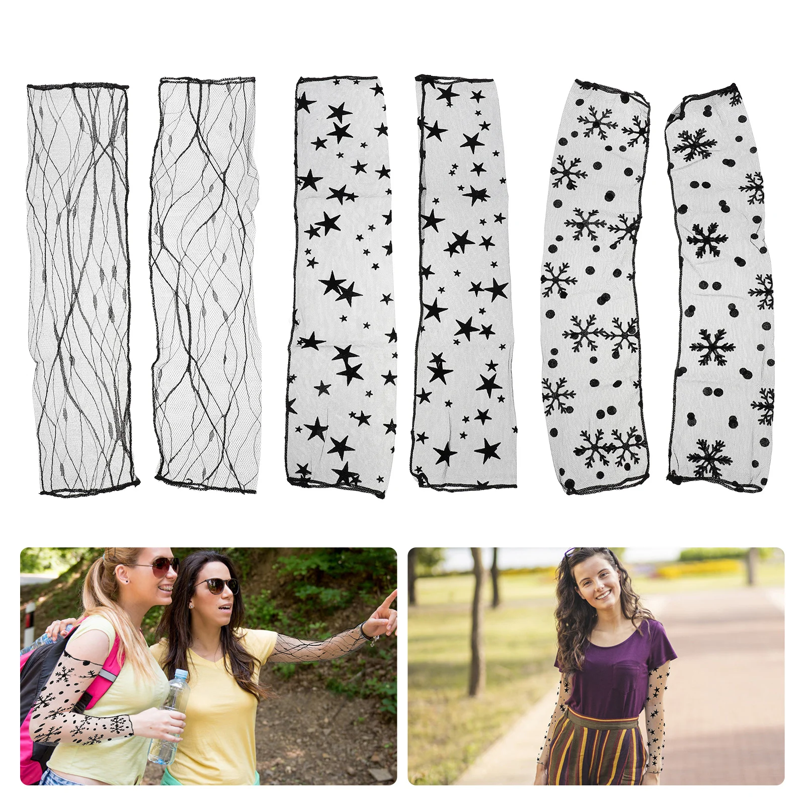 

3 пары, кружевные рукава без пальцев