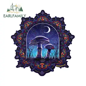 EARLFAMILY 13 см x 12,6 см, гриб, фоторамка, художественная наклейка для автомобиля, водонепроницаемая мультяшная графика