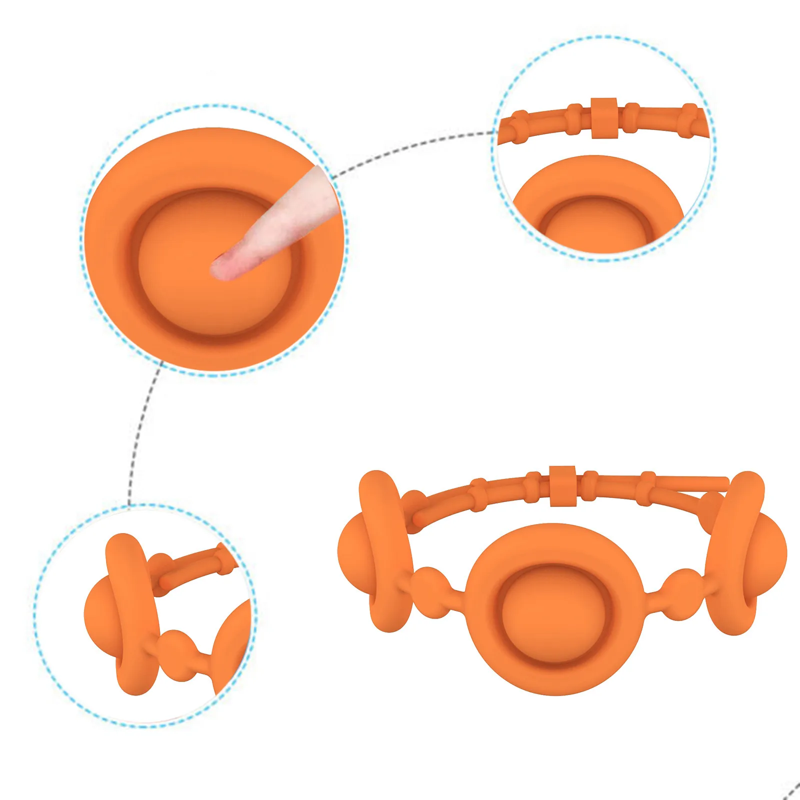 

6pcs Stress Reliever Wristband Push Bubble Sensory Fidget Toys Stress Relief Bubble Bracelet Toy Wearable Sensory Wristban Jouet