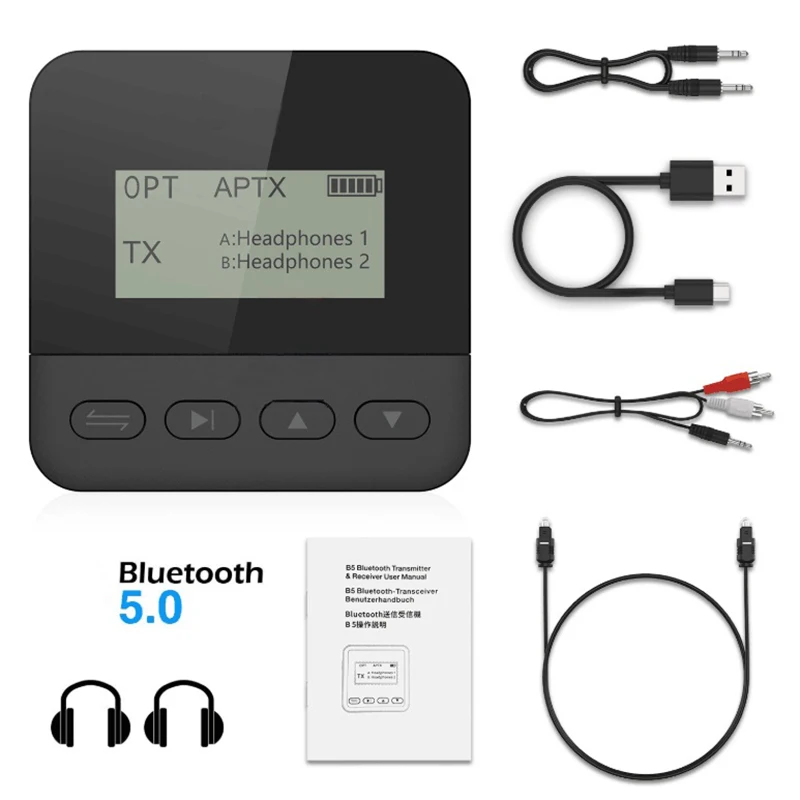 Top CSR8675 Bluetooth 5.0 Adapter Wireless o Receiver Transmitter LCD Display Support APTX | Электроника