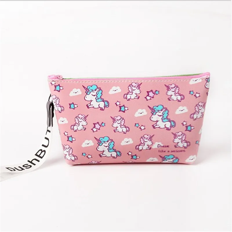3D единорог Печать косметички милый Единорог полоса Органайзер Удобная