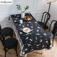 free shipping piano black table cloth cotton linen music tablecloth dining table cover kitchen home decor mantel mesa