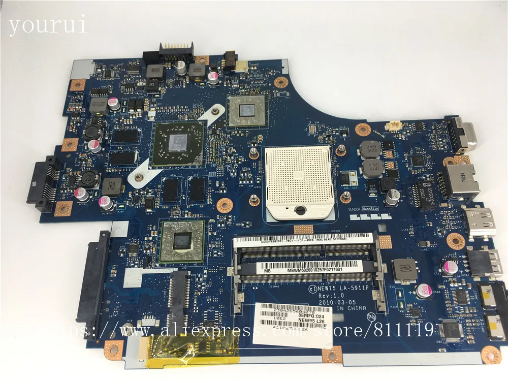 

yourui NEW75 LA-5911P MBWM602001 For Acer aspire 5551 5551G 5552 5552G laptopmotherboard tested 100% ok work