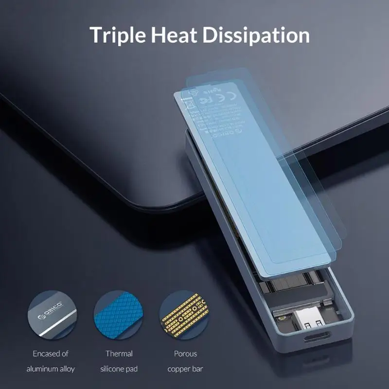 ORICO USB 3,1 type-C HDD Box Корпус для жесткого диска 5 Гбит/с Алюминиевый сплав M.2 NGFF SSD корпус для Windows Mac OS Linux PC