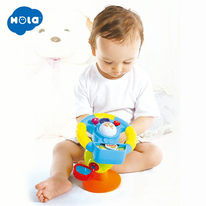 HOLA TOYS 916 детские игрушки для вождения руля и оснащены огнями зеркалом музыкой