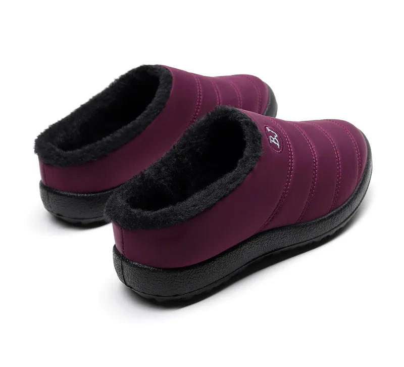 Size35-46; женская зимняя обувь из водонепроницаемого материала; пара зимних ботинок унисекс; Теплые повседневные ботинки на меху с нескользящей подошвой