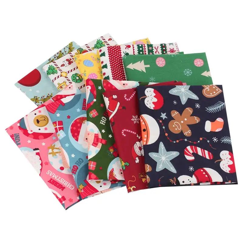

Christmas Theme Cotton Fabric By The Meter Santa Claus Printed Cloth Sheet for Sewing Gift Wrapping DIY Craft Supplie 40*50cm