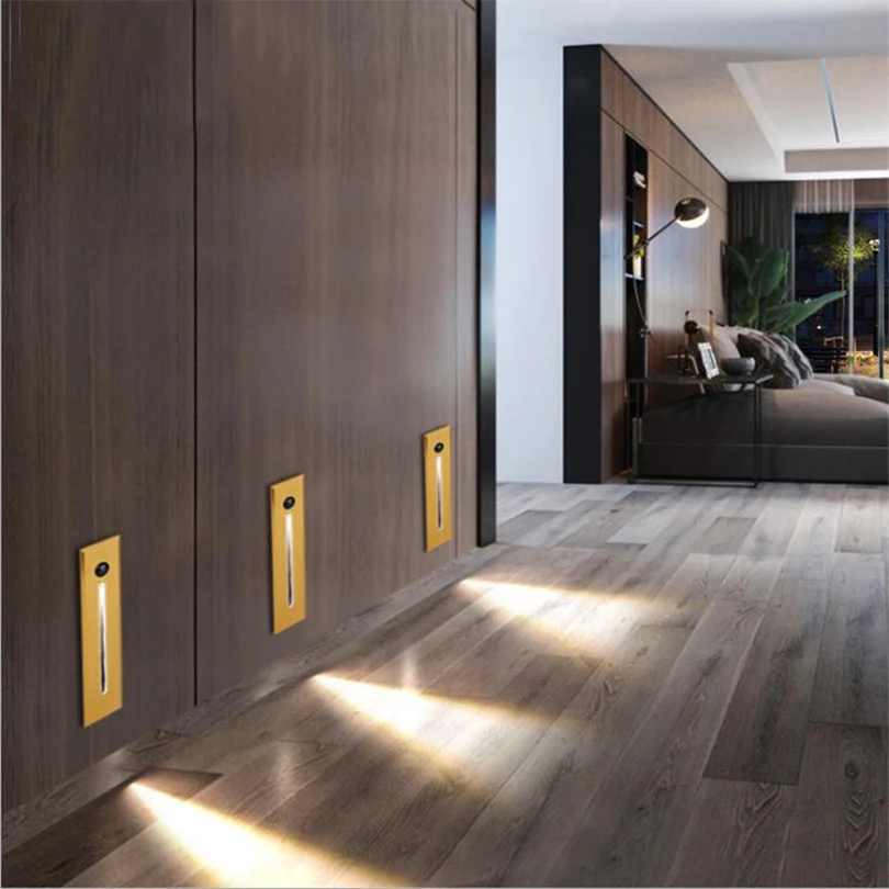 Встраиваемый светодиодный светильник для лестницы с датчиком движения 3 Вт 300