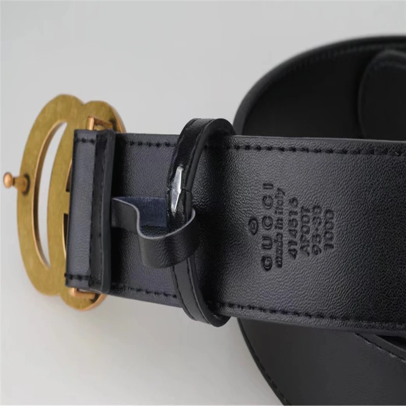 

High quality Belt for Women Man Black Double and-G Classic Belt Real Genuine Leather smooth buckle Belts Gifts