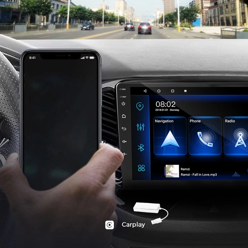 

9 Inch Split Screen WIFI Car Stereo Android 9.1 MP5 Player Support GPS Navigation OBD 3 Screen Simultaneous Video Player