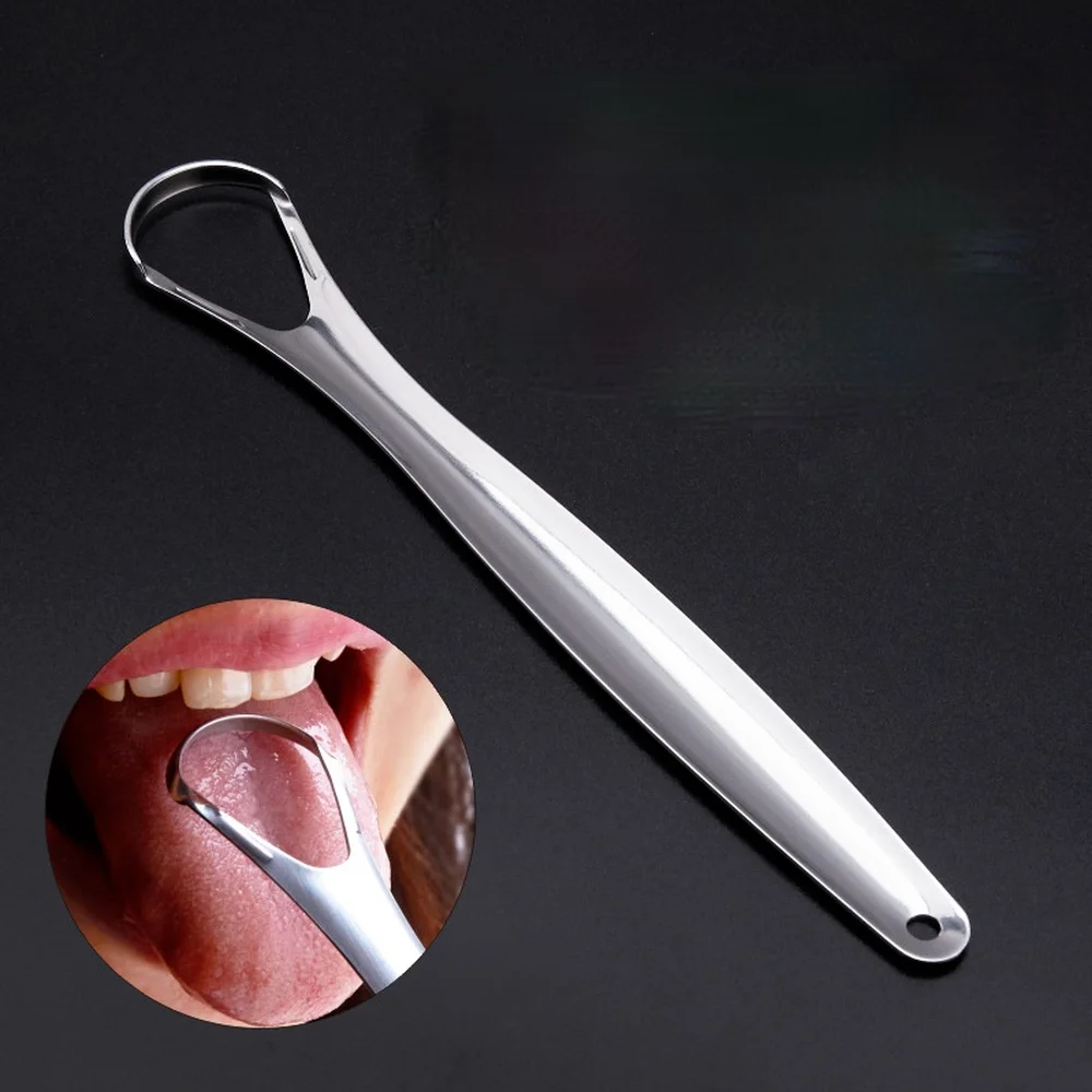 

New Stainless Steel Hygiene Care Cleaning Brush Keep Fresh Breath Maker Tongue Cleaner Scraper Oral Brush