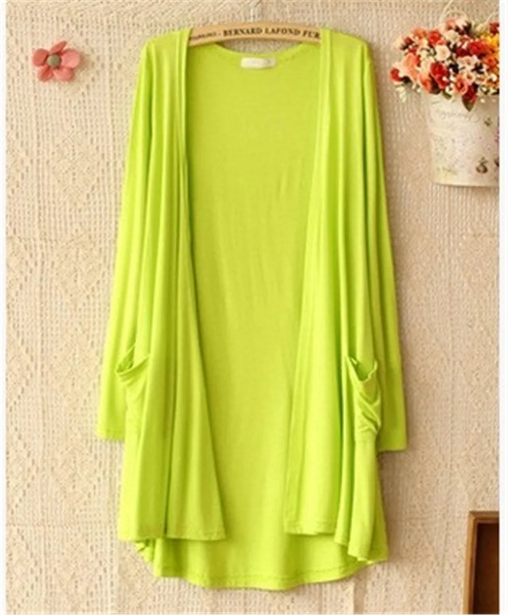 Недорогой универсальный женский кардиган на весну-осень 2021 длинная верхняя