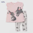 Little Maven2021 новые модные летние комплекты для девочек с кроликом, удобная и красивая одежда для маленьких девочек, 100% хлопок, для детей от 2 до 7 лет