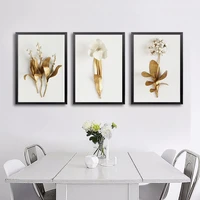 nordic abstract color gold flower canvas painting poster and print unique decor wall art pictures for living room bedroom