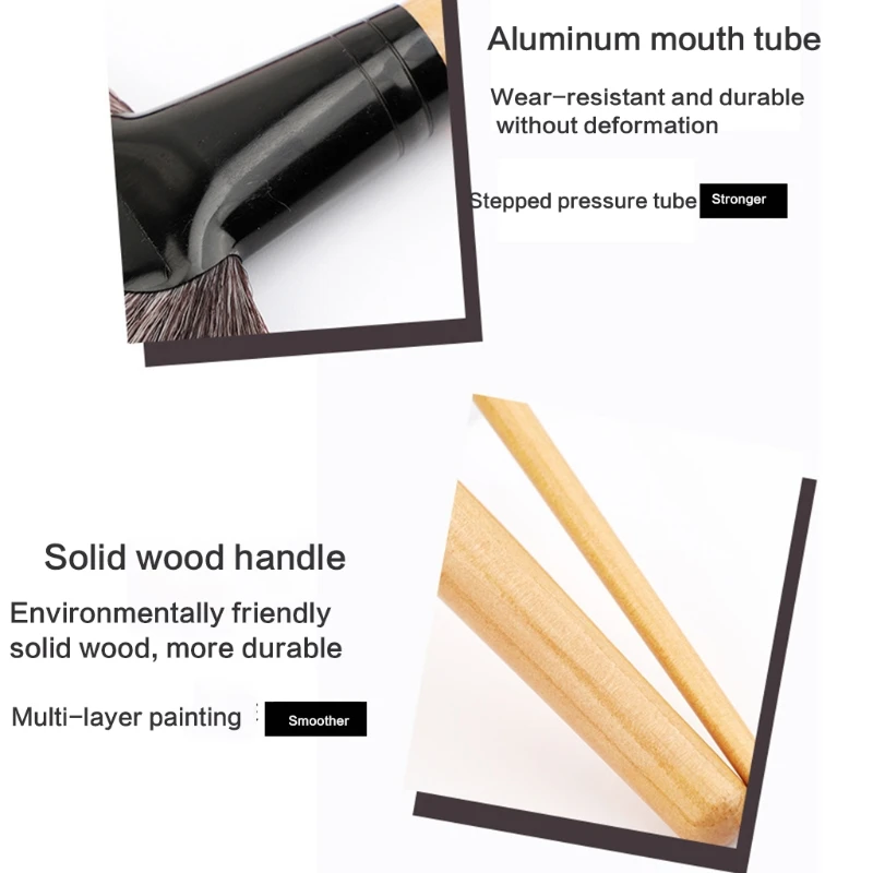 5pcs Fan Brushes Facial Soft Makeup Brush Cosmetic Applicator Tools Wooden Handle and Fiber for Glycolic Peel Mask | Красота и