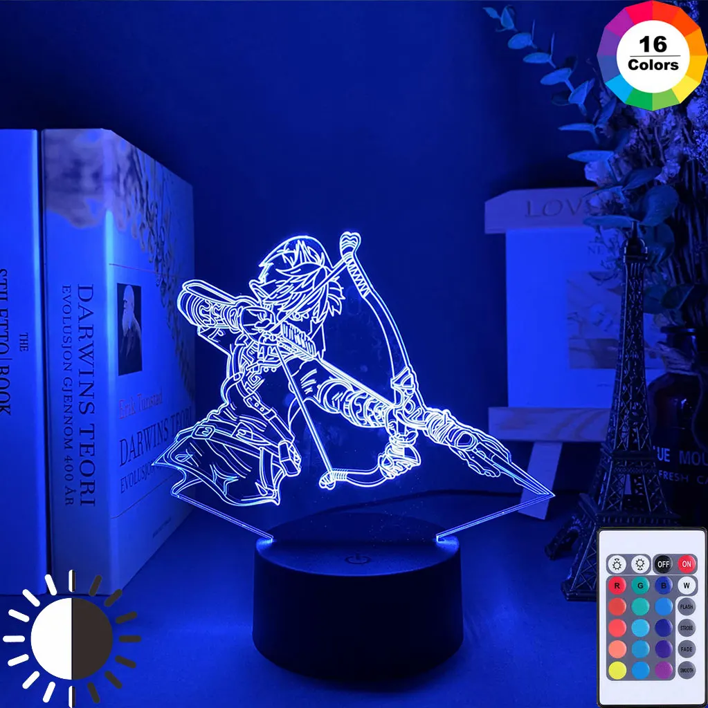 Светодиодная лампа в виде фигурки 3D ночсветильник для украшения игровой комнаты