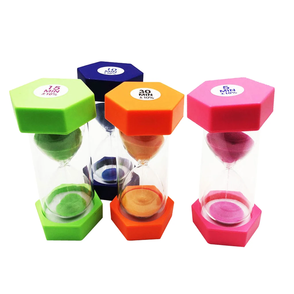 

4Pcs Sand Timer Hourglass Clock Toothbrush Timer Classroom Office