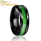 Гальваническое винтажное мужское Ювелирное кольцо с зеленой линией, инкрустированное кленовым черным вольфрамовым стальным кольцом, распродажа