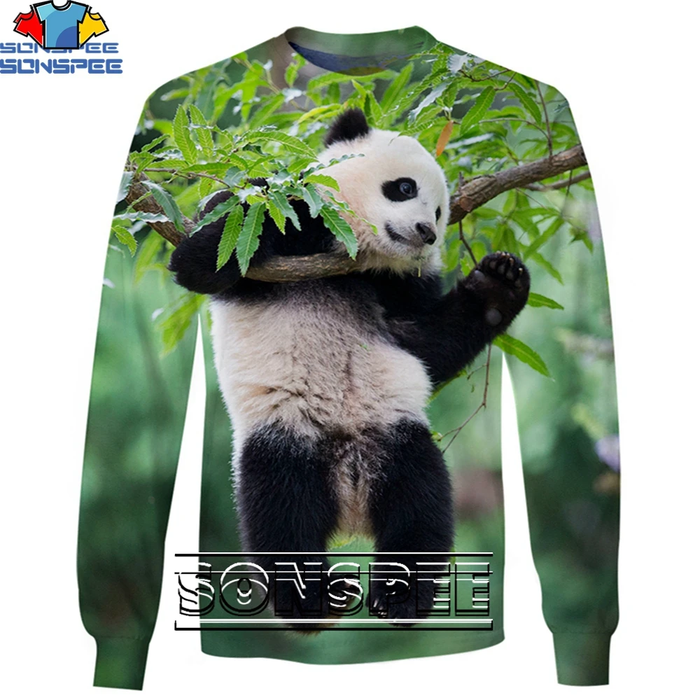 

SONSPEE 3D Animal Panda Fashion Casual Loose Round Neck Sweatshirt Men and Women Popular Cute Trend Personality Harajuku Style