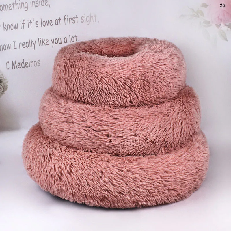 

Роскошная мягкая плюшевая кровать для собаки, Круглый домик для собаки, спальный мешок, кровать для щенка, диван-кровать для питомца, зимний ...