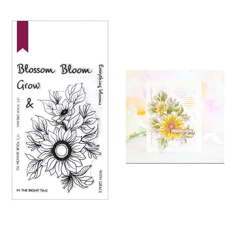 

Metal Cutting Dies and Blooming Flower Stamps Set For DIY Scrapbooking Card Album Photo Making DIY Crafts Stencil 2021 New