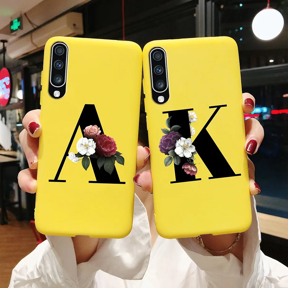 Чехол для Samsung Galaxy A50 A70 2019 мягкий силиконовый чехол с буквами и цветами A705F A505F A 70 |