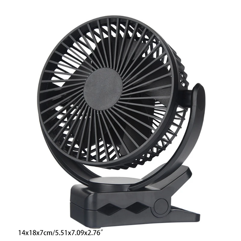 

360 Rotation USB Battery Dual Purpose Mini Clip on Fan, Rechargeable Battery Powered Mini Desk Fan Strong Wind