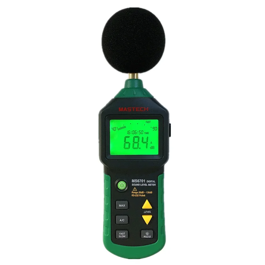 Цифровой измеритель уровня звука MASTECH MS6701 с автонастройкой децибел шумомер