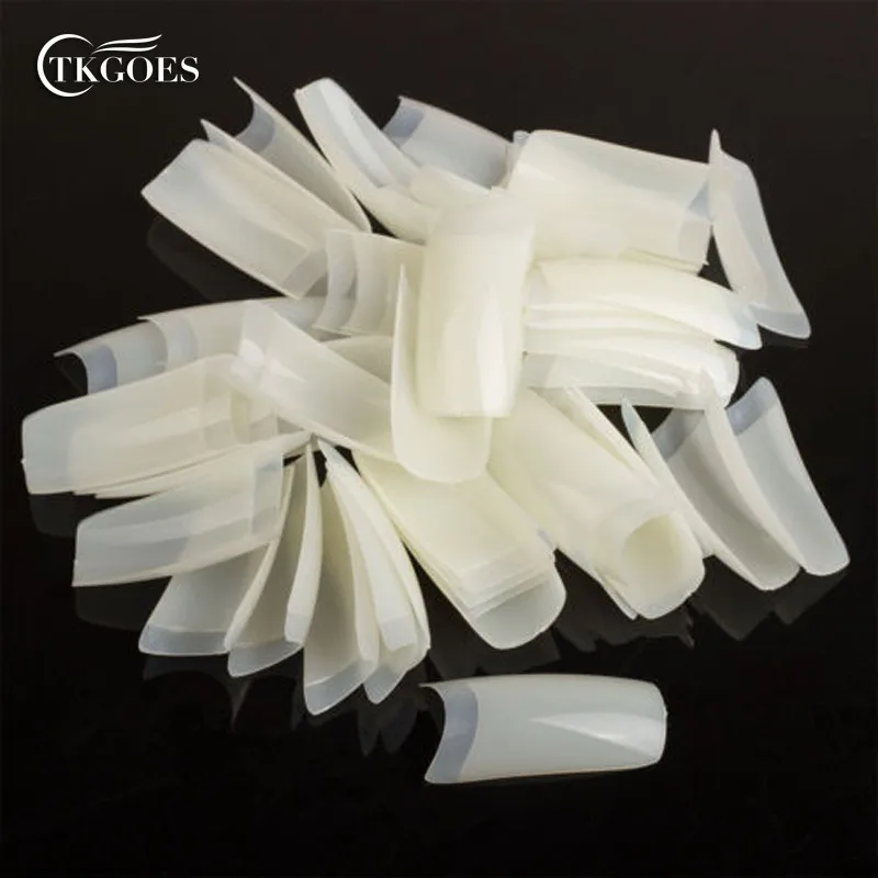 

TKGOES 500 PCS WHITE FALSE ACRYLIC UV GEL HALF FRENCH TIPS NAIL ART 10 SIZE HALF FALSE NAILS DIY FINGER
