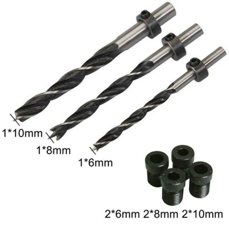 

Set Pocket Hole Jig DIY Clamp Positioning Drill bits Adapters Spacing rings
