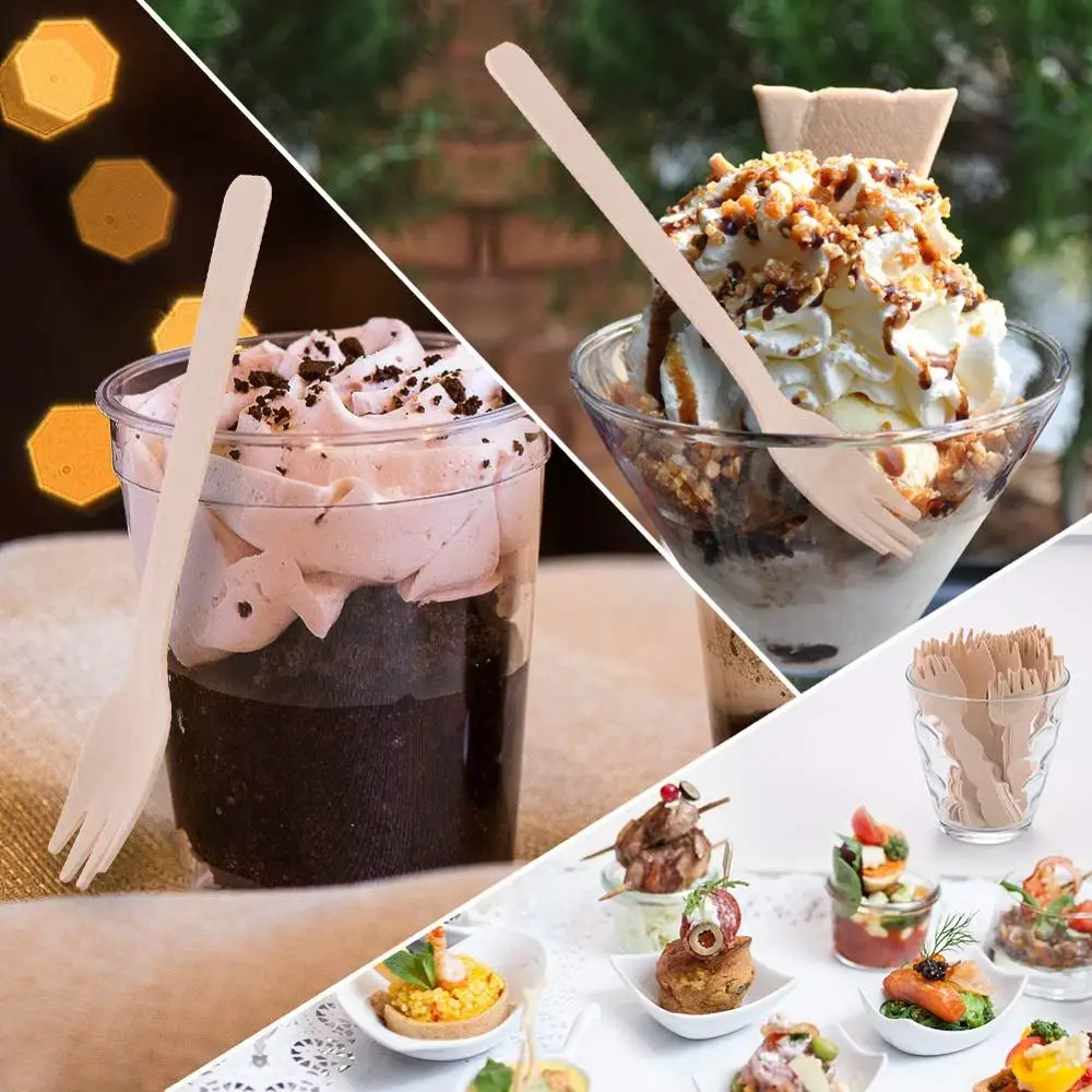 100 шт. персонализированные мини вилки на свадьбу день рождения буфетный стол из