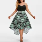 Женское платье на бретелях-спагетти, с принтом черепа