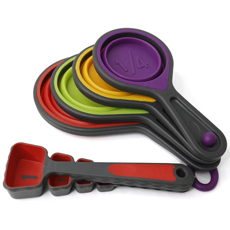 Силиконовые телескопические мерные чашки ложки для выпечки мерная ложкa