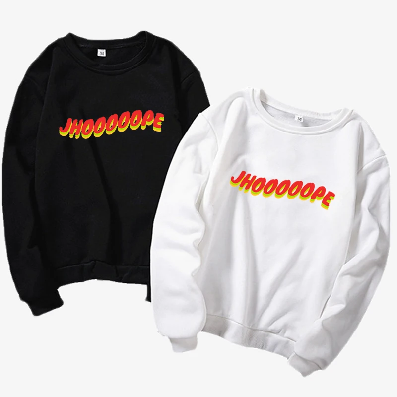 Корейский Kpop J HOOOOOPE короткая Gedruckt Толстовка Frauen Kurzarm Уличная Повседневная Harajuku