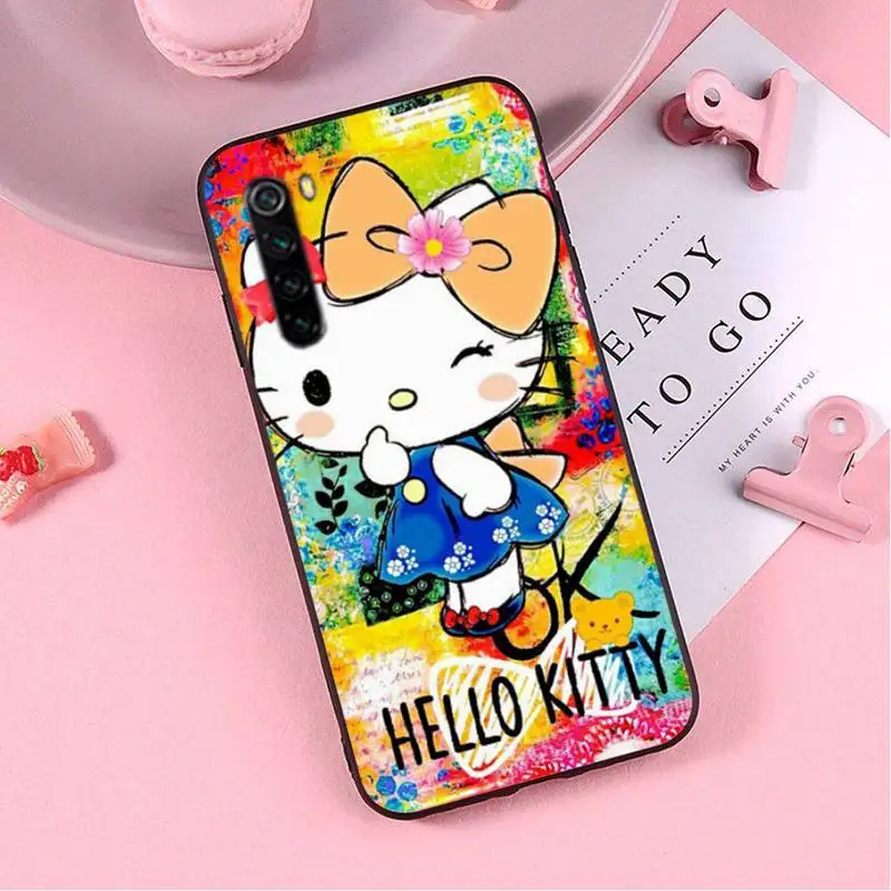 

Cute Kawaii Hellos Cat Kitties case coque fundas etui for xiaomi note max mi 3 7 8 9se Redmi 7 7a 8 8t 10 pro lite cases cover