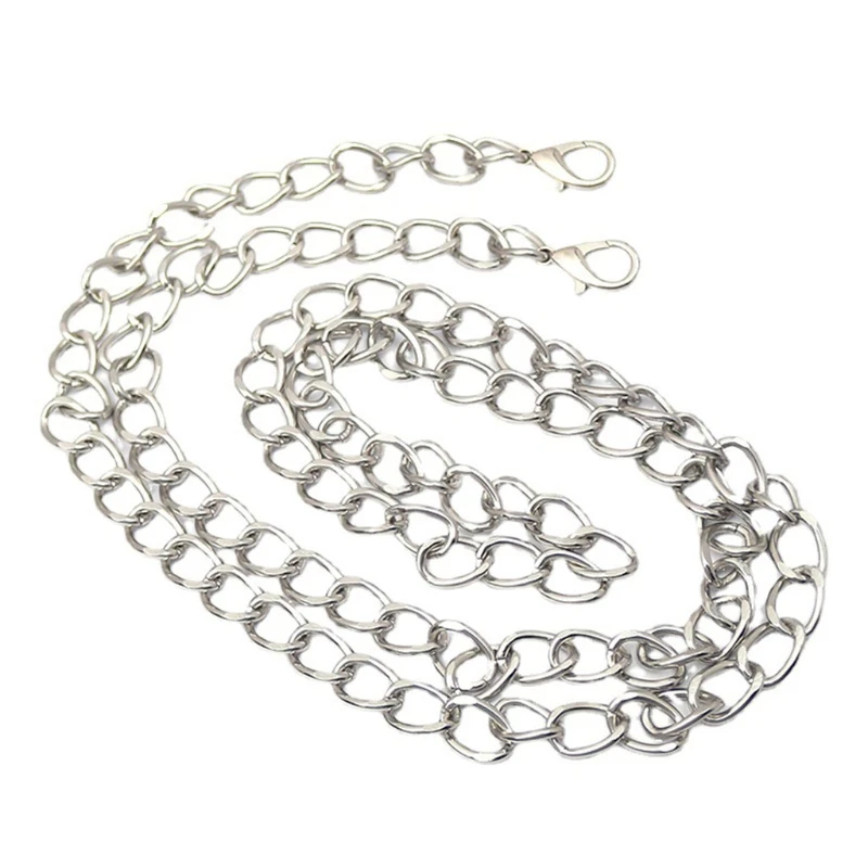 

47 In Iron Flat Chain Silver Strap Purse Shoulder Cross Body Replacement Straps