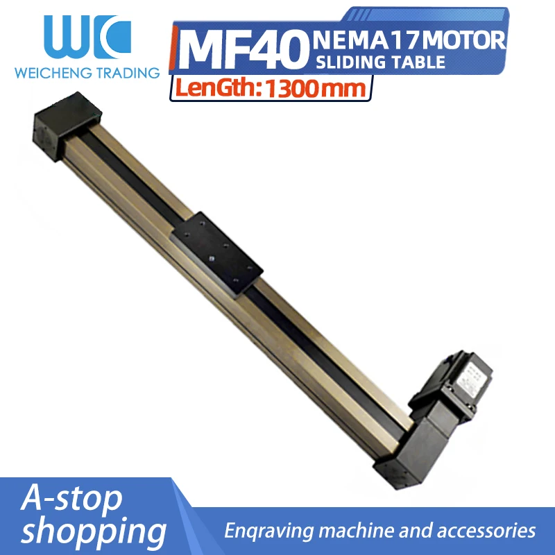 

1300mm MF40 sealed synchronou belt electric slide with motor linear guide rail slide module high-speed photography suit cnc part