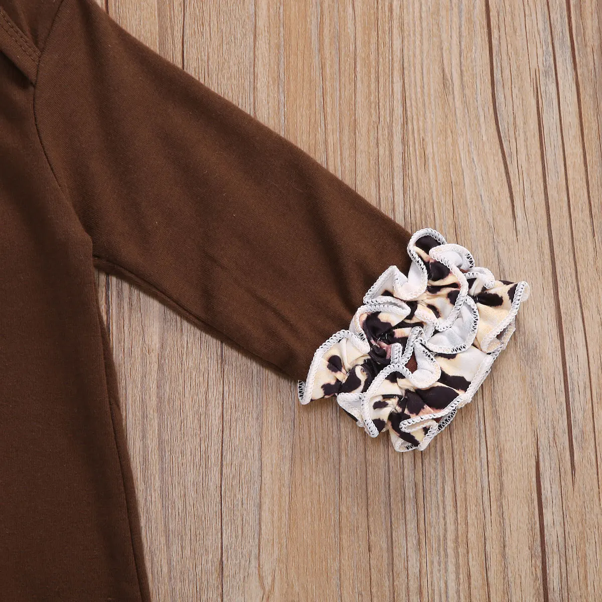 

2 Pcs Newborn Leopard Outfits Thanksgiving Infant Long Sleeve Round Neck Turkey Pattern Romper Bow Headband 0-18M