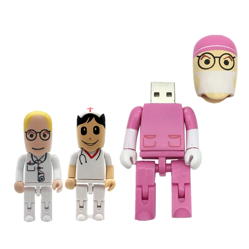 Больница мультфильм доктор игрушка серия USB флэш-накопитель 4 ГБ 8 ГБ ручка-накопитель 16 ГБ 32 ГБ 64 ГБ медсестры Флешка 128 ГБ usb флешка модный подарок