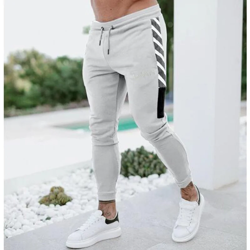 

Spring And Autumn Men's New Fashion Stitching Casual Sports Pants Outdoor Fitness Bodybuilding Jogging Training Slim Feet Pants