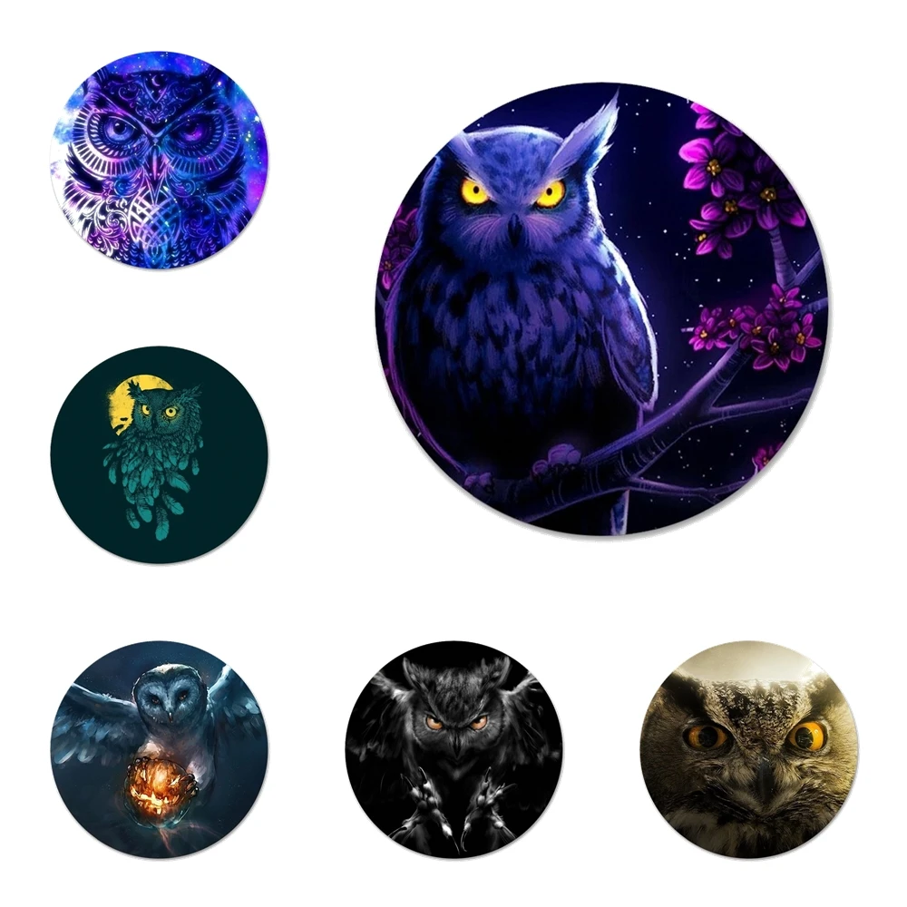 Night Owl funny Badge Brooch Pin Accessories For Clothes Backpack Decoration gift 58mm